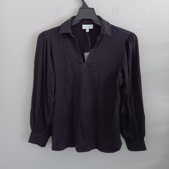 by Stacy London Blouson Sleeve Knit Top with Collar - Size Small a682316 - Picture 2 of 3
